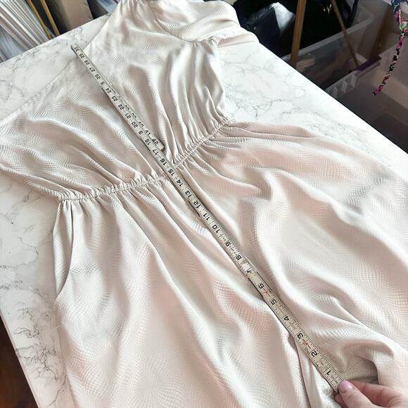 Love, Whit by Whitney Port Ivory Jacquard One‎ Shoulder Jumpsuit women’s size 14 - Picture 14 of 15